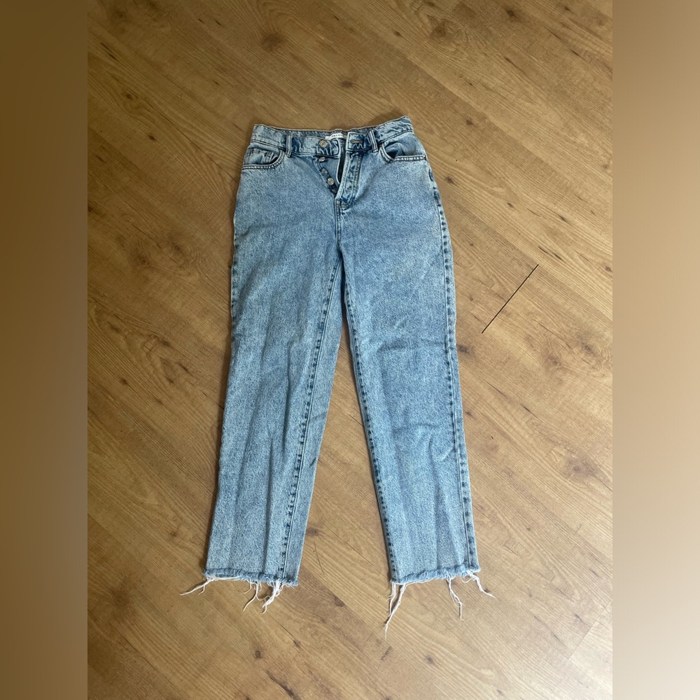 pacsun high rise straight leg blue wash mom jeans